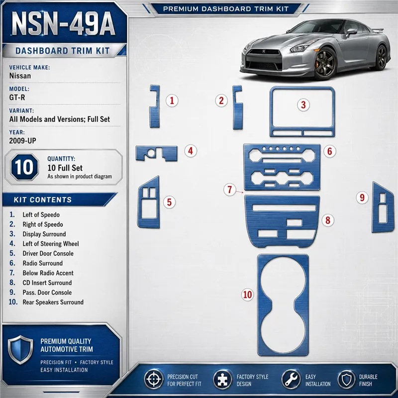 Nissan GT-R 2009-heute 3D Cockpit Dekor Interieurleisten Set Full Set / as shown in product diagram-teilig