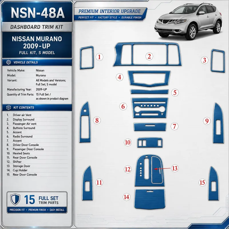 Nissan Murano 2009-heute 3D Cockpit Dekor Interieurleisten Set Full Set / as shown in product diagram-teilig