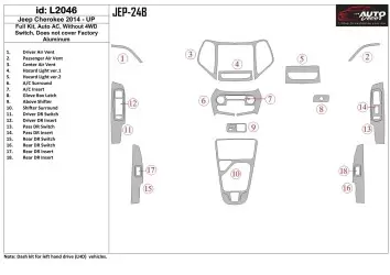 Jeep Cherokee 2014-UP Voll Satz, Without switch 4WD BD innenausstattung armaturendekor cockpit dekor