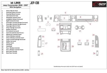 Jeep Commander 2006-2007 With NAVI BD innenausstattung armaturendekor cockpit dekor