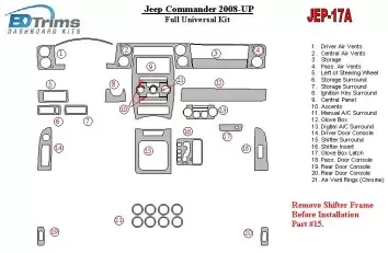 Jeep Commander 2008-UP Full Universal Set BD innenausstattung armaturendekor cockpit dekor - 1- Cockpit Dekor Innenraum