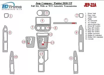 Jeep Compass/Patriot 2009-UP BD innenausstattung armaturendekor cockpit dekor - 2- Cockpit Dekor Innenraum