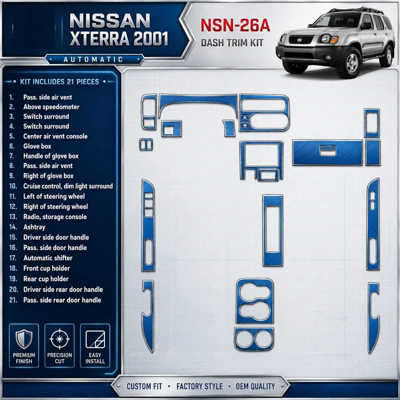 Nissan Xterra 2001-2001 3D Cockpit Dekor Interieurleisten Set 21-teilig