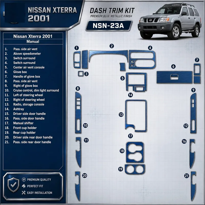 Nissan Xterra 2000-2000 3D Cockpit Dekor Interieurleisten Set 22-teilig