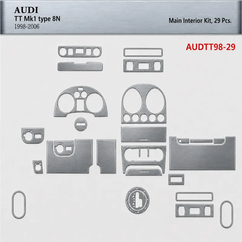 Audi TT 2001-2006 3D Cockpit Dekor Interieurleisten Set 29-teilig