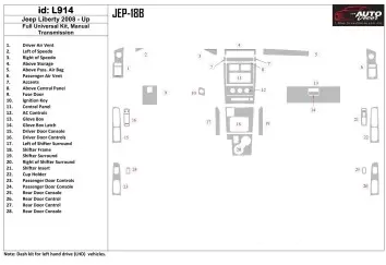 Jeep Liberty 2008-UP Full Universal Set, Manual Gear Box BD innenausstattung armaturendekor cockpit dekor