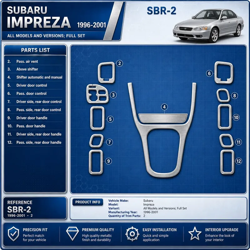 Subaru Impreza 1996-2001 3D Cockpit Dekor Interieurleisten Set 2-teilig