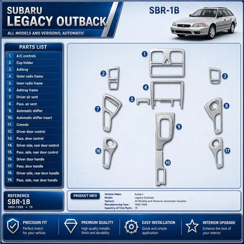Subaru Legacy Outback 1995-1999 3D Cockpit Dekor Interieurleisten Set 19-teilig