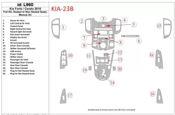 Kia Cerato 2010-2011 Voll Satz, With Heating and Without Seats Heating, Climate-Control BD innenausstattung armaturendekor cockp