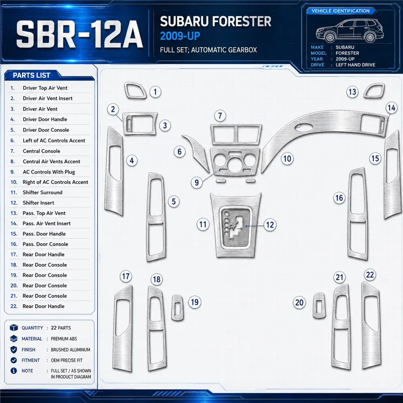 Subaru Forester 2009-heute 3D Cockpit Dekor Interieurleisten Set Full Set / as shown in product diagram-teilig