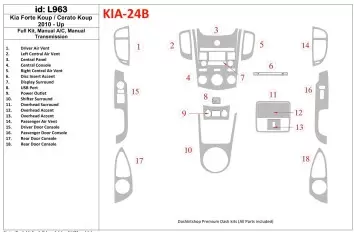 KIA Cerato Koup 2010-UP Voll Satz, Aircondition, Manual Gear Box BD innenausstattung armaturendekor cockpit dekor