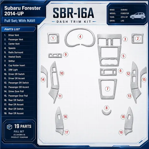Subaru Forester 2014-heute 3D Cockpit Dekor Interieurleisten Set Full Set / as shown in product diagram-teilig