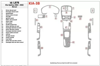 Kia Optima 2002-2003 Manual Gearbox BD innenausstattung armaturendekor cockpit dekor