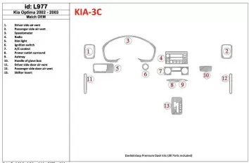 Kia Optima 2002-2003 OEM Compliance BD innenausstattung armaturendekor cockpit dekor