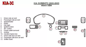 Kia Optima 2002-2003 OEM Compliance BD innenausstattung armaturendekor cockpit dekor - 2- Cockpit Dekor Innenraum