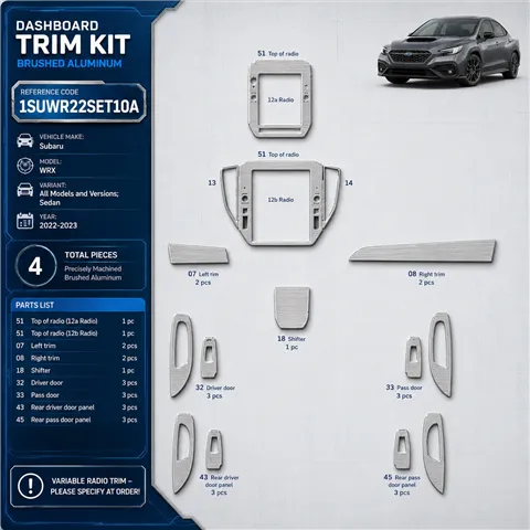 Subaru WRX 2022-2023 3D Cockpit Dekor Interieurleisten Set 14-teilig