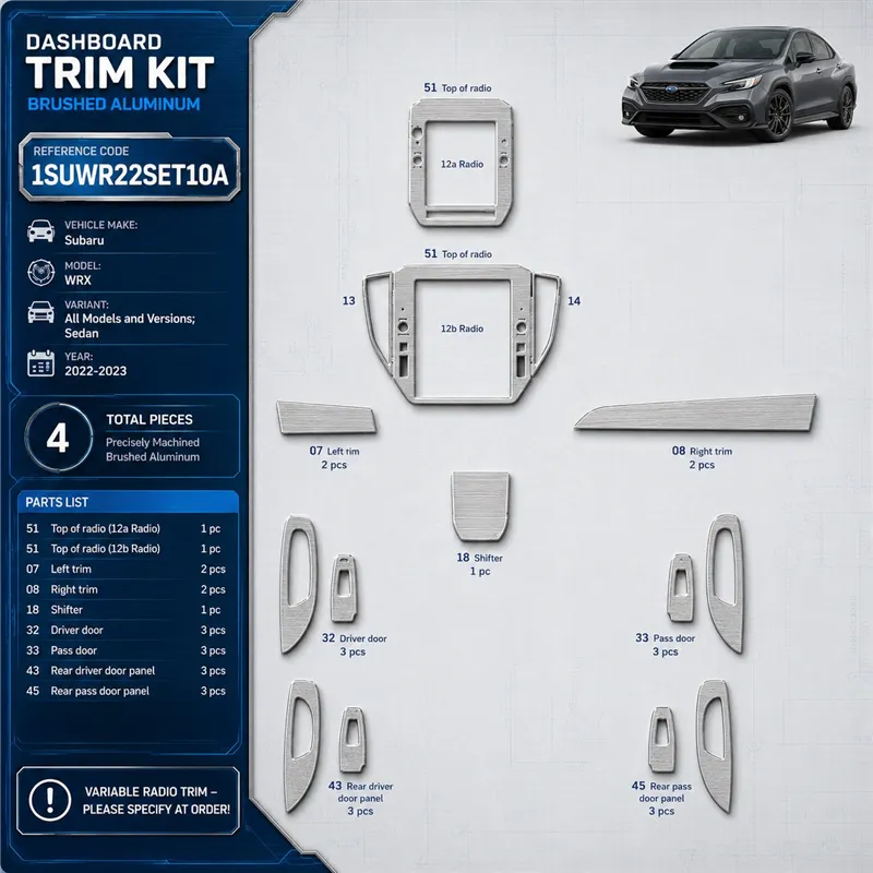 Subaru WRX 2022-2023 3D Cockpit Dekor Interieurleisten Set 14-teilig