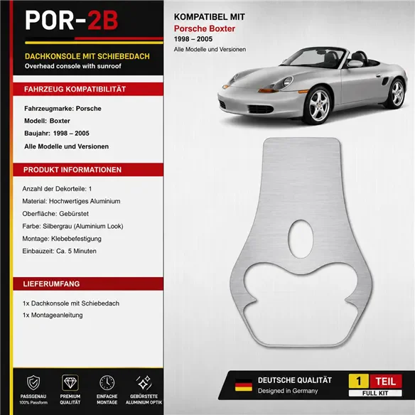 Porsche Boxter 1998-heute 3D Cockpit Dekor Interieurleisten Set As shown in product diagram-teilig