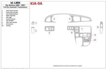 Kia Sedona 2000-2001 Voll Satz, Automatic Gear BD innenausstattung armaturendekor cockpit dekor