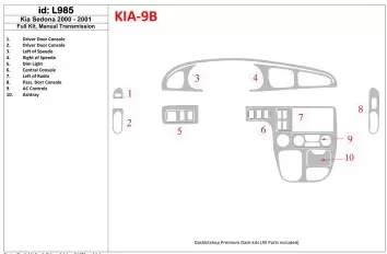 Kia Sedona 2000-2001 Voll Satz, Manual Gear Box BD innenausstattung armaturendekor cockpit dekor
