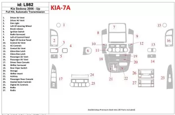 Kia Sedona 2006-UP Voll Satz, Automatic Gear BD innenausstattung armaturendekor cockpit dekor