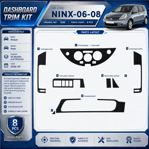 Nissan Note 2006-heute 3D Cockpit Dekor Interieurleisten Set 8-teilig