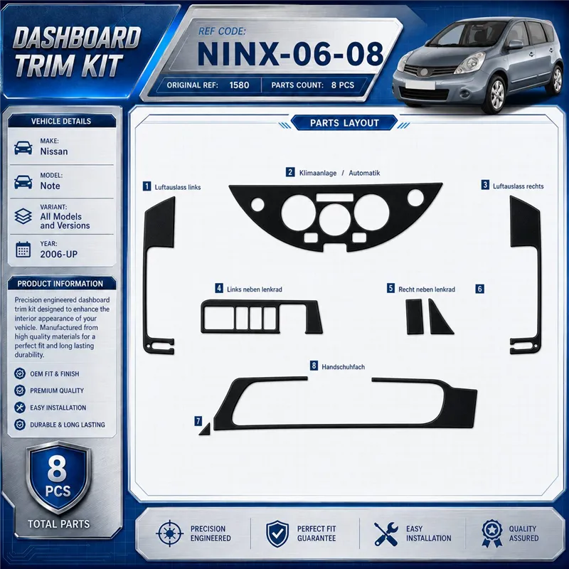 Nissan Note 2006-heute 3D Cockpit Dekor Interieurleisten Set 8-teilig