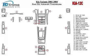KIA Sorento 2003-2004 Grundset, Automatic Gear BD innenausstattung armaturendekor cockpit dekor