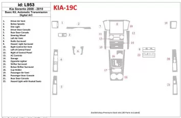 KIA Sorento 2008-2010 Grundset, Automatic Gear, Without Heated Seats BD innenausstattung armaturendekor cockpit dekor - 1- Cockp