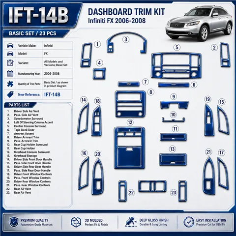 Infiniti FX 2006-2008 3D Cockpit Dekor Interieurleisten Set Basic Set / as shown in product diagram-teilig