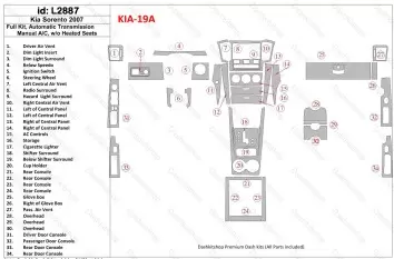 KIA Sorento 2008-2010 Ful Kit, Automatic Gear, Without Heated Seats BD innenausstattung armaturendekor cockpit dekor