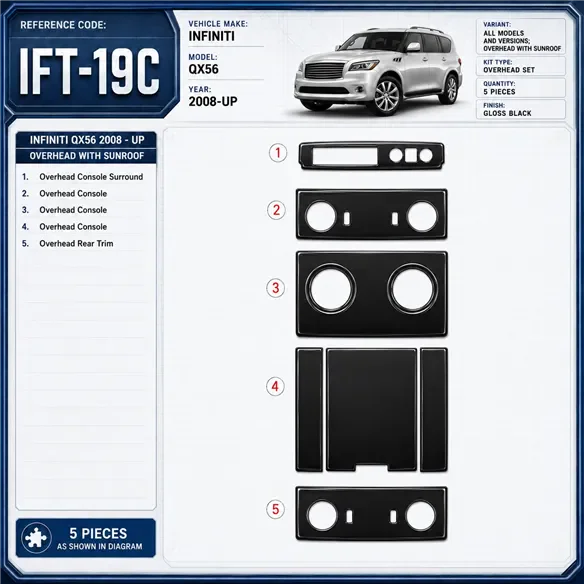 Infiniti QX56 2008-heute 3D Cockpit Dekor Interieurleisten Set As shown in product diagram-teilig