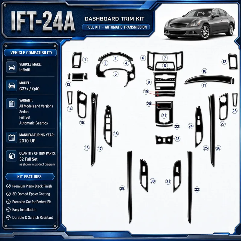 Infiniti G37x 2010-heute 3D Cockpit Dekor Interieurleisten Set Full Set / as shown in product diagram-teilig