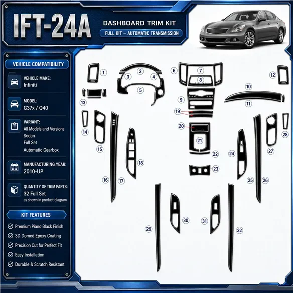 Infiniti G37x 2010-heute 3D Cockpit Dekor Interieurleisten Set Full Set / as shown in product diagram-teilig