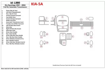 Kia Sportage 2001-2005 Voll Satz BD innenausstattung armaturendekor cockpit dekor