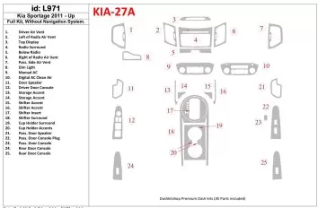 KIA Sportage 2011-UP Voll Satz, Without NAVI system BD innenausstattung armaturendekor cockpit dekor