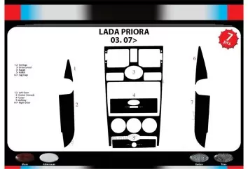 Lada Priora 03.2007 Mittelkonsole Armaturendekor Cockpit Dekor 7 -Teile