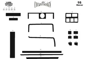 Lada Samara 07.99 - 12.02 Mittelkonsole Armaturendekor Cockpit Dekor 16 -Teile