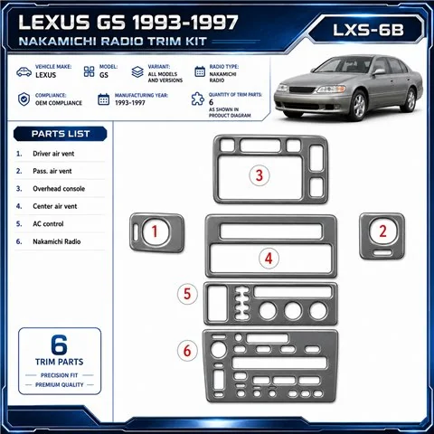 Lexus GS 1993-1997 3D Cockpit Dekor Interieurleisten Set 6-teilig