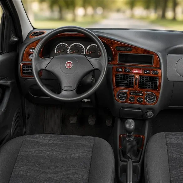 Fiat Palio Weekend 1998-2002 3D Armaturenbrett-Dekor-Set, 12 Teile