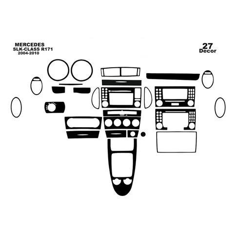 Mercedes-Benz SLK (R171) 2004-2010 3D Cockpit Dekor Interieurleisten Set 27-teilig 2