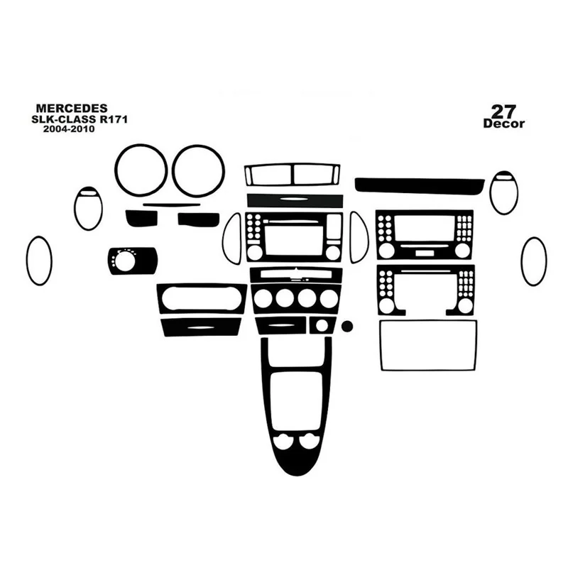 Mercedes-Benz SLK (R171) 2004-2010 3D Cockpit Dekor Interieurleisten Set 27-teilig