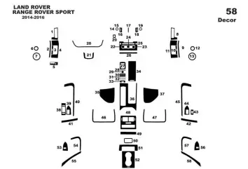 Land Rover Range Rover Sport 2014-2016 Mittelkonsole Armaturendekor Cockpit Dekor 58-Teilige - 1- Cockpit Dekor Innenraum
