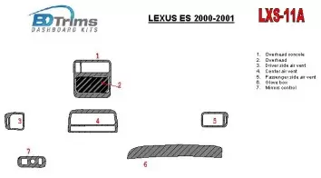 Lexus ES 2000-2001 Voll Satz, OEM Compliance BD innenausstattung armaturendekor cockpit dekor - 1- Cockpit Dekor Innenraum