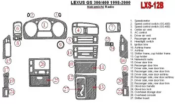 Lexus GS 1998-2000 Nakamichi Radio, OEM Compliance, 26 Parts set BD innenausstattung armaturendekor cockpit dekor