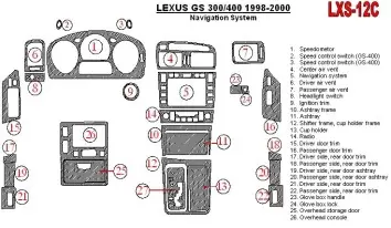 Lexus GS 1998-2000 Navigation system, OEM Compliance, 26 Parts set BD innenausstattung armaturendekor cockpit dekor - 1- Cockpit