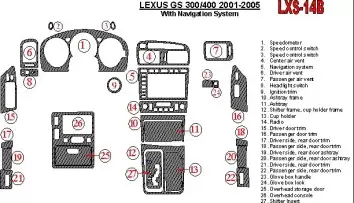 Lexus GS 2001-2005 With NAVI system, OEM Compliance BD innenausstattung armaturendekor cockpit dekor