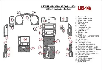 Lexus GS 2001-2005 Without NAVI system, OEM Compliance BD innenausstattung armaturendekor cockpit dekor