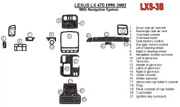 Lexus LX-470 1998-UP With NAVI system, 22 Parts set OEM Compliance BD innenausstattung armaturendekor cockpit dekor