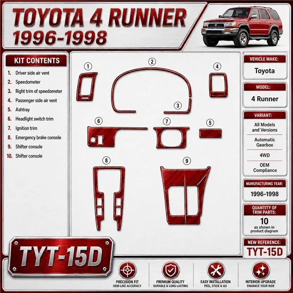 Toyota 4 Runner 1996-1998 3D Cockpit Dekor Interieurleisten Set 10-teilig